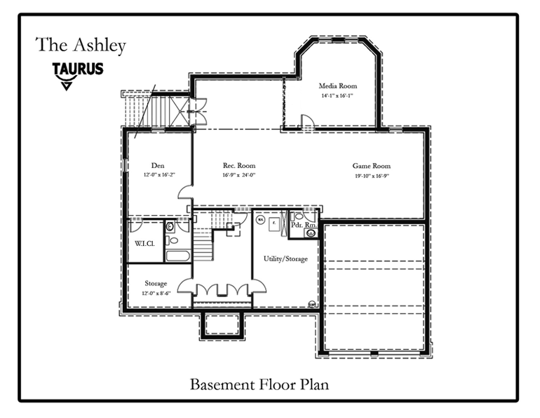The Ashley Model Lower Level Floor Plan